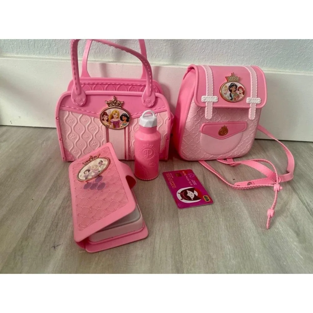 Disney‎ Princess Toy Purse Backpack Phone Water Bottle Card Set Pink Girls